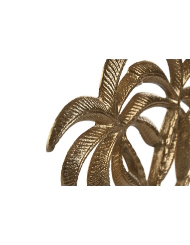 Decoración de palmera de metal con base de mármol