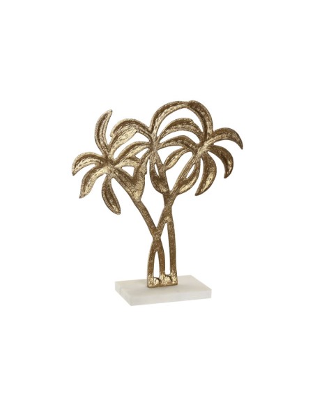 Decoración de palmera de metal con base de mármol