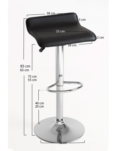 Taburete piel elevable Tom