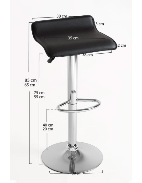 Taburete piel elevable Tom