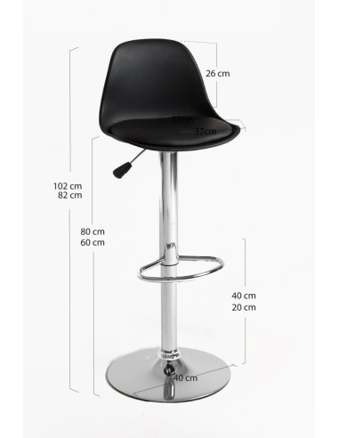 Taburete Tem de polipropileno y poli piel...