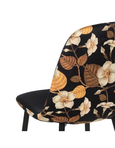 Silla estampado flores y negro