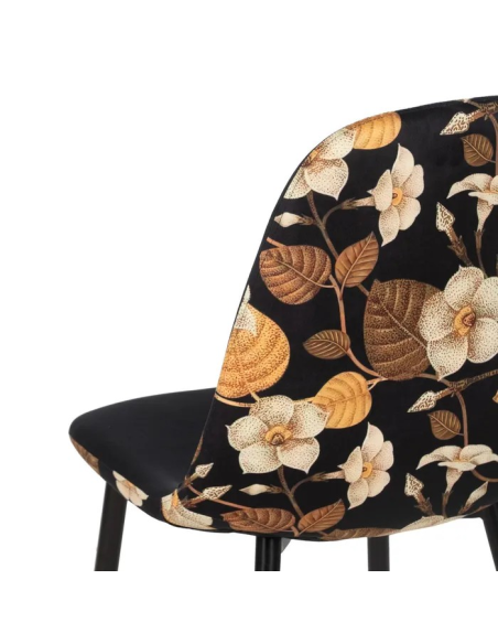 Silla estampado flores y negro