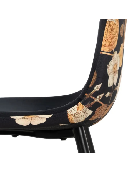 Silla estampado flores y negro
