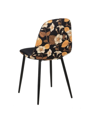 Silla estampado flores y negro