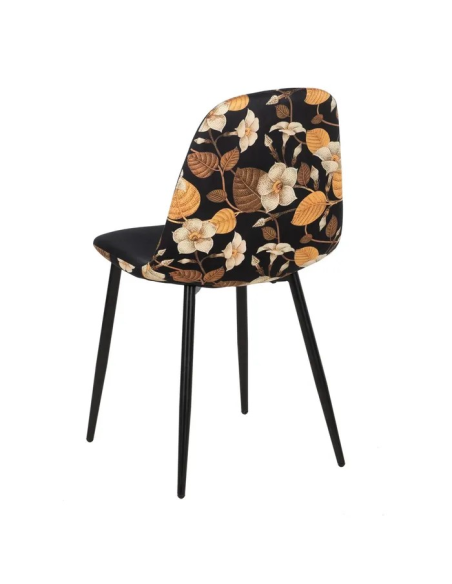 Silla estampado flores y negro