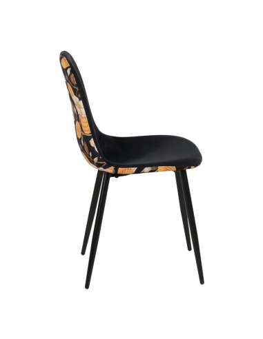 Silla estampado flores y negro