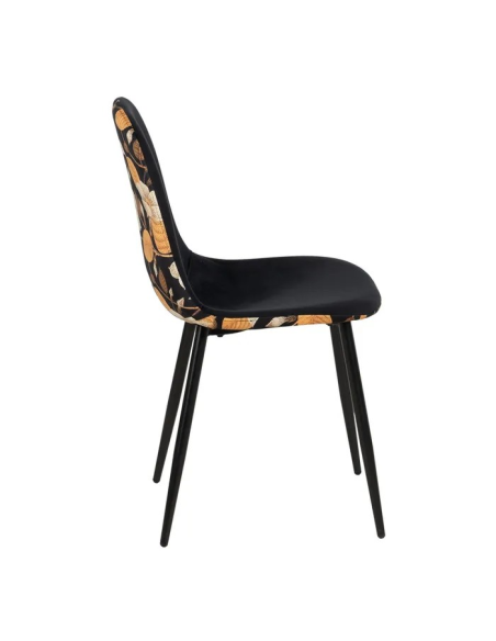 Silla estampado flores y negro