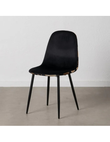 Silla estampado flores y negro