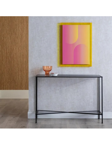 Consola Negro Metal y Cristal