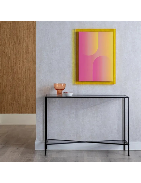 Consola Negro Metal y Cristal