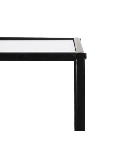 Consola Negro Metal y Cristal