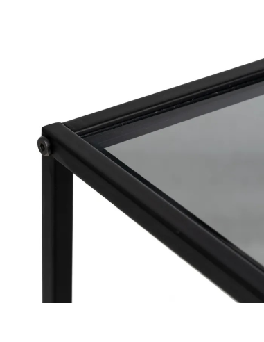 Consola Negro Metal y Cristal