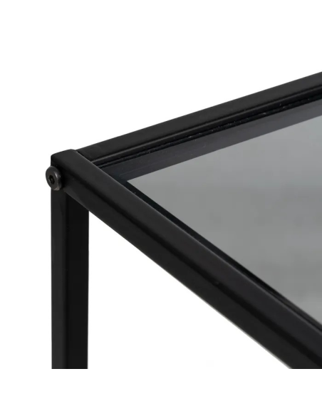 Consola Negro Metal y Cristal