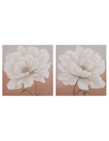 Cuadro Flores Peonias beige