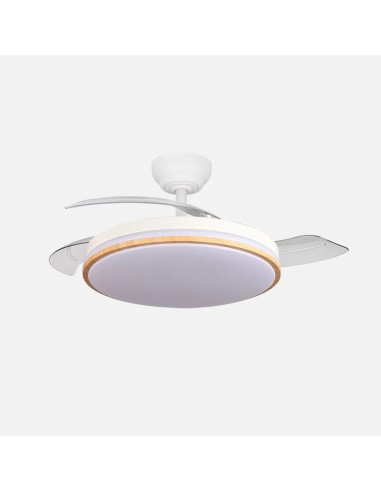 Lampara ventilador relámpago blanco/haya