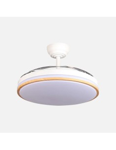 Lampara ventilador relámpago blanco/haya