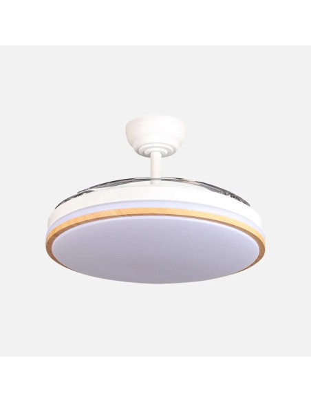 Lampara ventilador relámpago blanco/haya