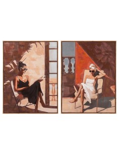 Cuadro mujer con marco de madera