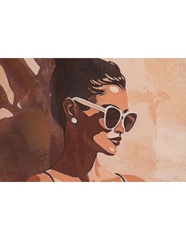 Cuadro mujer con marco de madera