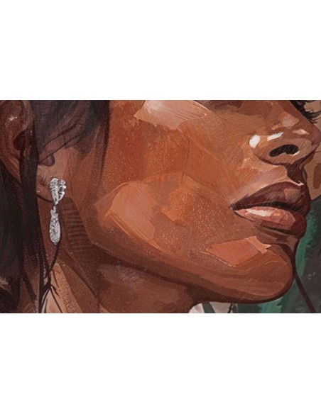 Cuadro mujer con sombrero con marco