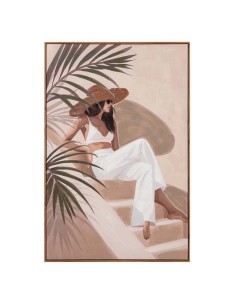 Cuadro lienzo mujer moderna con marco