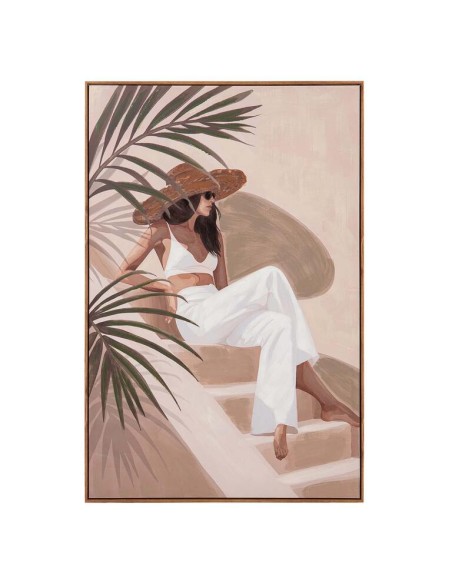 Cuadro lienzo mujer moderna con marco