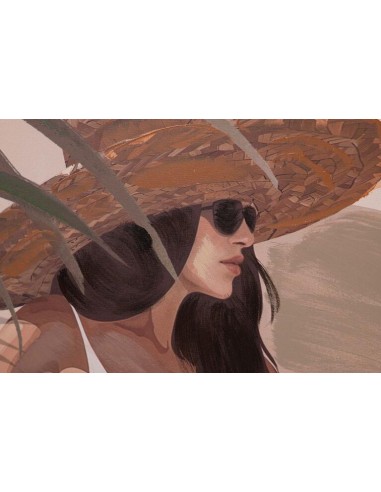 Cuadro lienzo mujer moderna con marco