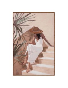 Cuadro de mujer elegante con marco