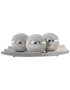 Bandeja cerámica plata y blanca 2