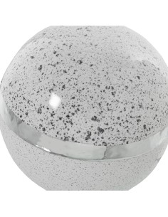 Bola de cerámica blanca y plateada 2