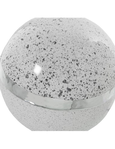 Bola de cerámica blanca y plateada