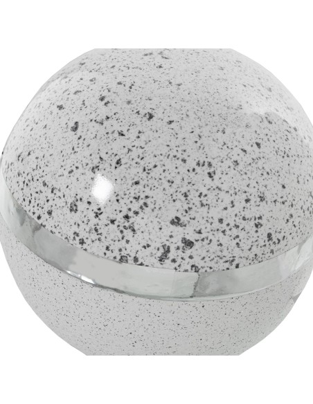 Bola de cerámica blanca y plateada