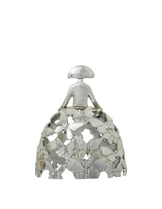 Figura menina de resina plateada pequeña 2