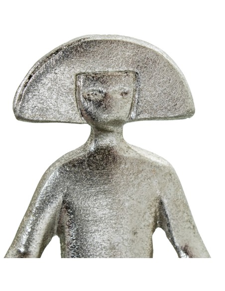 Figura menina de resina plateada pequeña