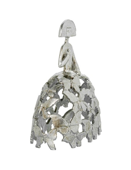 Figura de resina de menina en plata grande