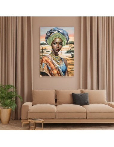 Cuadro mujer africana con turbante