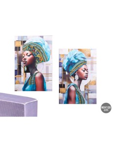 Cuadro de mujer con turbante de tela