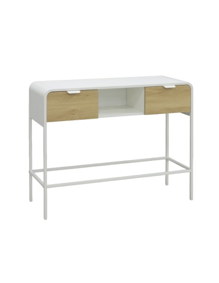 Mueble Recibidor blanco y madera