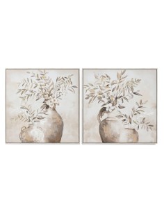 Cuadro en lienzo de jarrones con flores