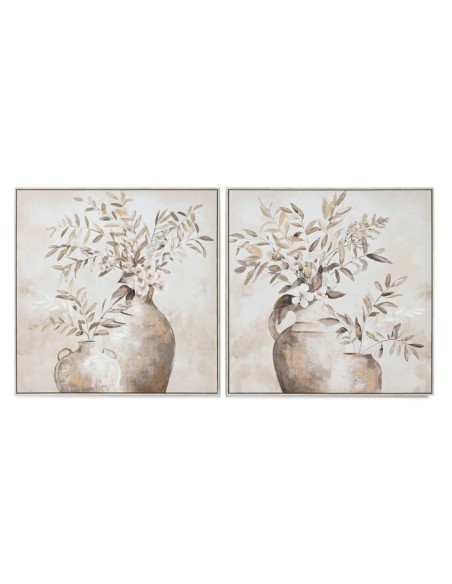 Cuadro en lienzo de jarrones con flores
