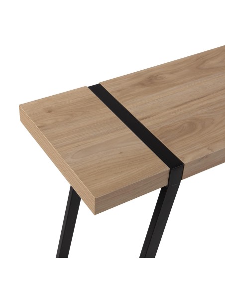 Mueble de entrada madera y metal negro