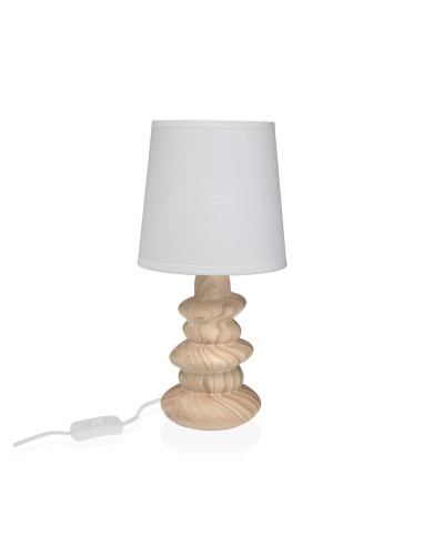 Lampara de mesa efecto madera