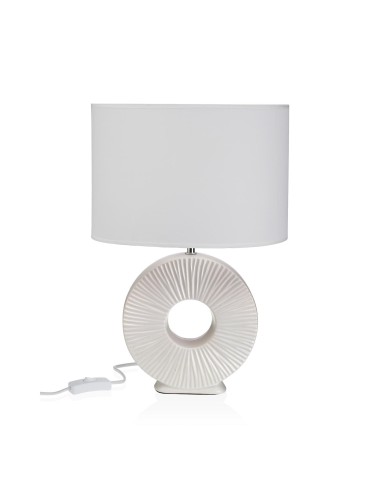 Lampara de Mesa cerámica Blanca