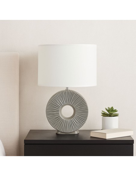 Lampara de Cerámica Plata-Negro