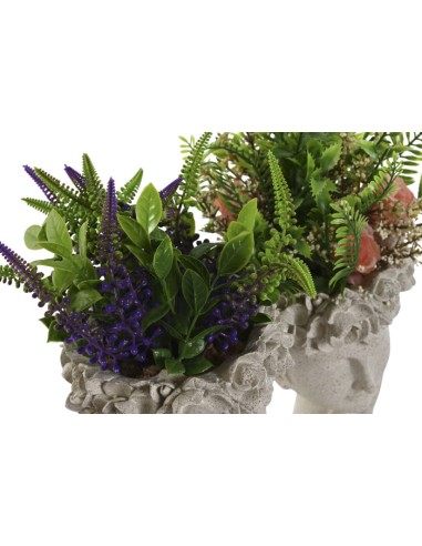 Figura resina mujer con flores