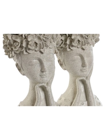 Figura resina mujer con flores