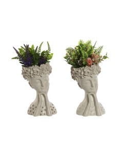 Figura resina mujer con flores