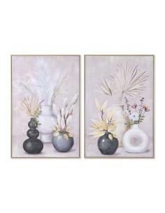 Cuadro lienzo con jarrones con marco
