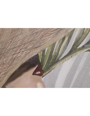 Cuadro mujer sombrero con marco